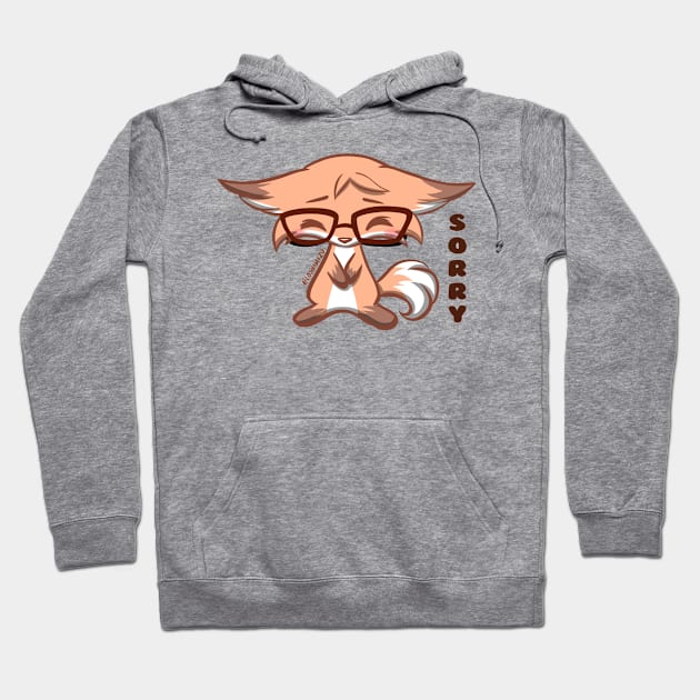 Cute Kawaii Nerd Fox Sorry Hoodie by Kyumotea